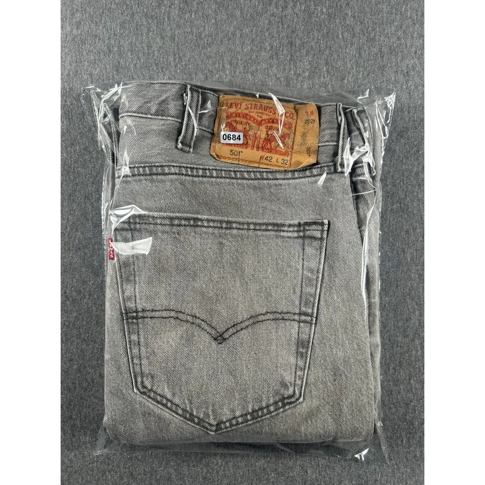 Vintage Levi's 501 Original Fit Jeans Gray Wash Denim Men's W42 L32 Straight Leg
